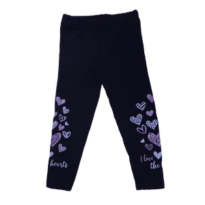 Leggins de Niña Estampado Mundo Kids (Corazón) Negro